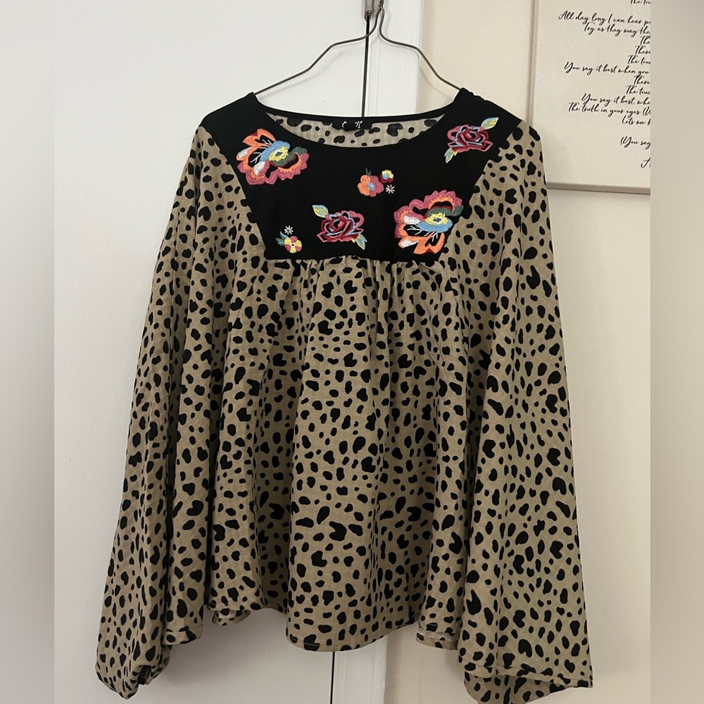 Bat Wing Embroidered Top